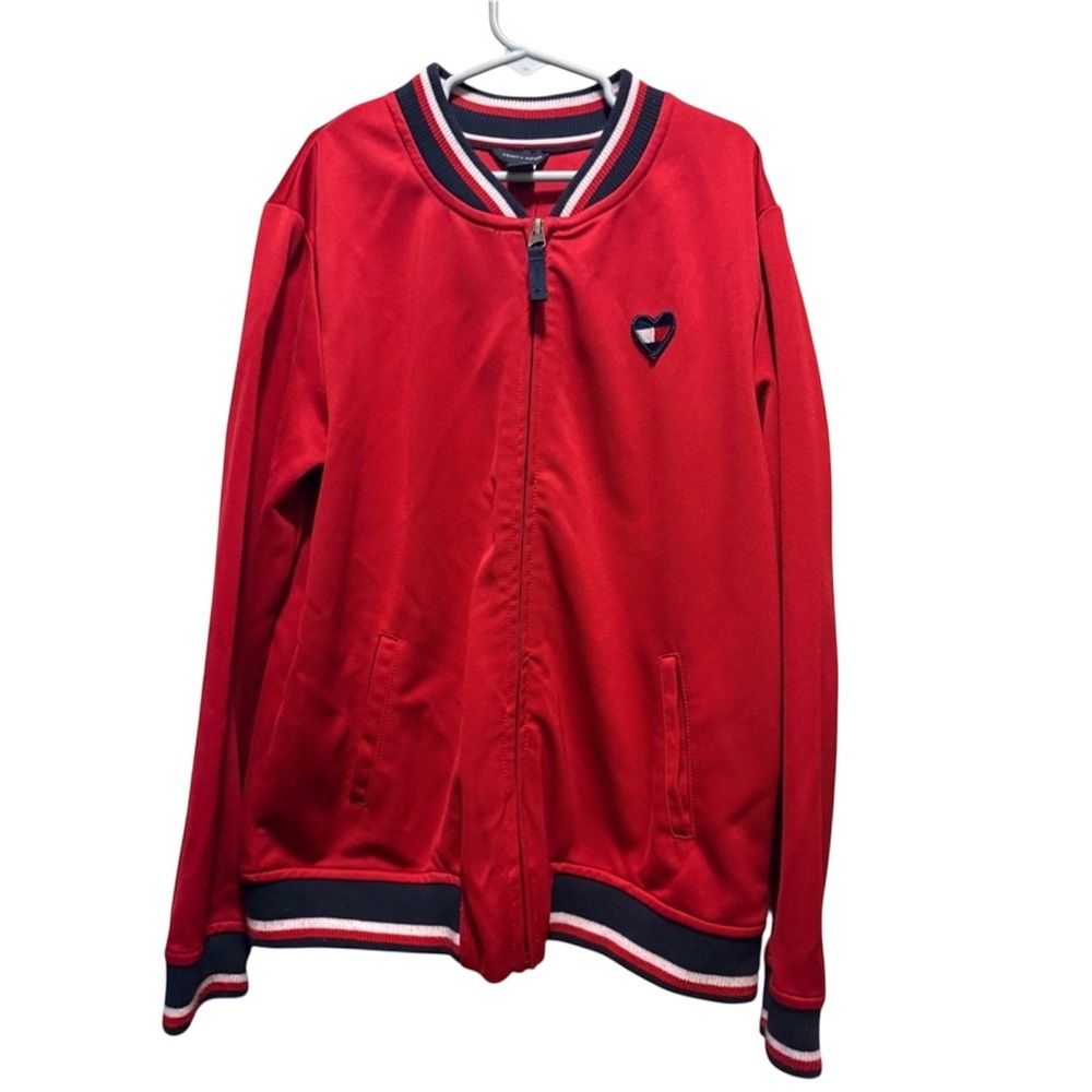 Tommy Hilfiger Red and Navy Knit Sweater kids‎ Large
